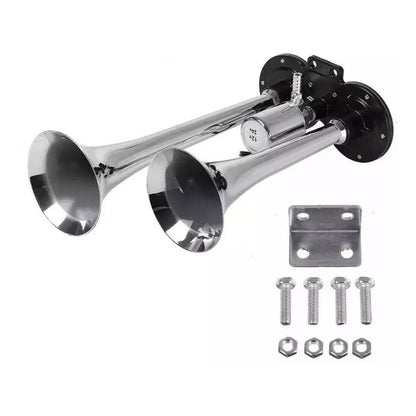 Bocina De Aire Electrica Doble Trompeta 12v-24v Auto Camión