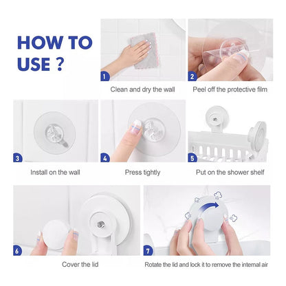 Estante Organizador De Ducha + Toallero Con Ventosa Adhesiva