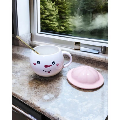 Taza Muñeco D Nieve + Plato Tapa Cuchara Navidad Snowman Color Rosa Desconocido