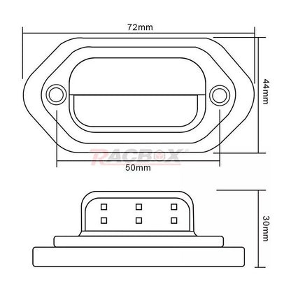 Pack Luz Patente Foco 6 Led Auto Camión Furgón 10 - 30v X2