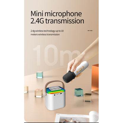 Mini Karaoke Parlante Bt Con Luz + Micrófono Inalámbrico Ryc