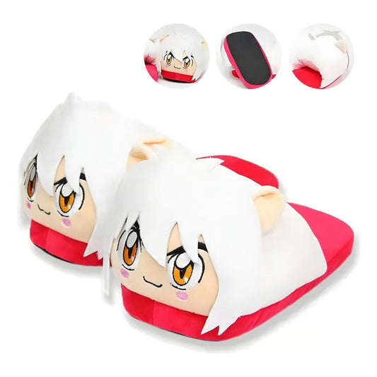 Pantuflas Acolchada Abierta Anime Inuyasha Talla 36-41 Kawai Rojo Único