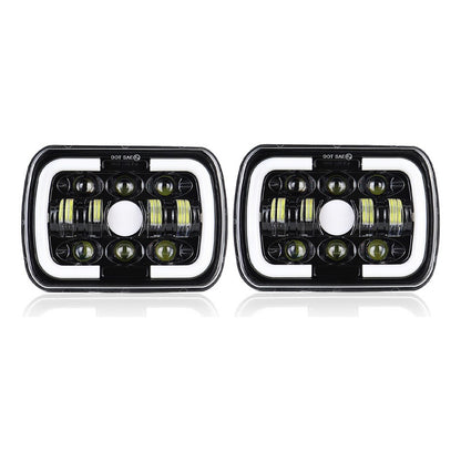 X2 Neblinero 7x6 Foco Led 5x7 Led Con Drl Bicolor 12-24v