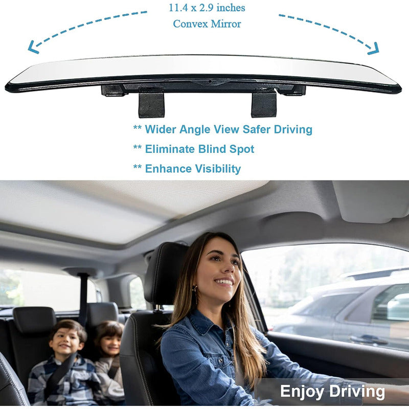 Espejo Retrovisor Curvo Adaptable Visión Panorámica 30cm Ryc