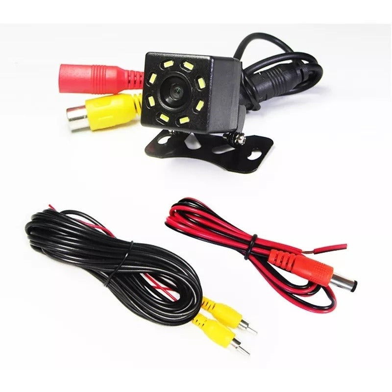 Cámara Retroceso Hd Nocturna Infrarrojo + 8 Led /r&c Negro Patente