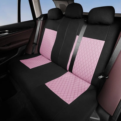 Funda Cubre Asiento Auto Rosado Universal 9pieza Rosa Diseño