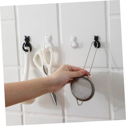 X6 Gancho Colgador Adhesivo De Gatitos Perchero Baño Cocina