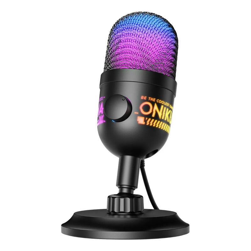 Microfono Onikuma M930 Conexión Ubs Reducción De Ruido Y Luz Negro M930