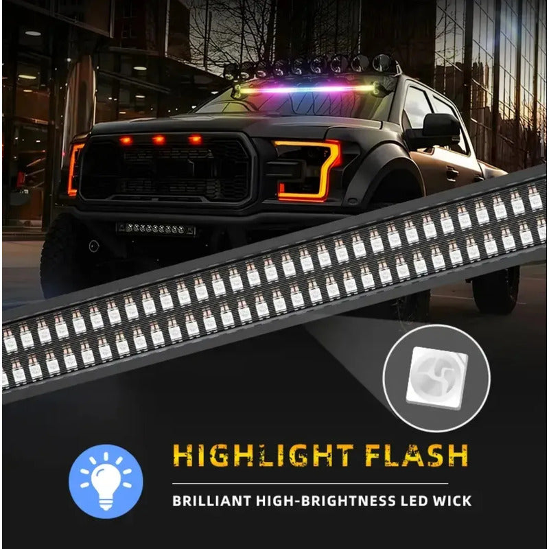 Baliza De Parabrisa Bluetooth Barra Led Rgb 102cm + Control