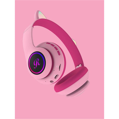 Audífono Bluetooth Con Orejas De Gato Luces Inalámbrico/ryc