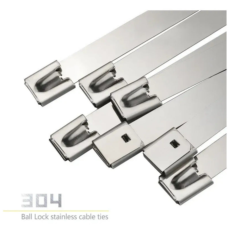 X7 Amarras Metalica Acero 304 Abrazadera 4.6x250mm Bridas Plateado 52713