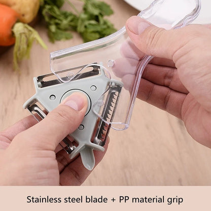 Pelador De Papas Frutas Y Verduras 3en1 Multiusos Ergonómico