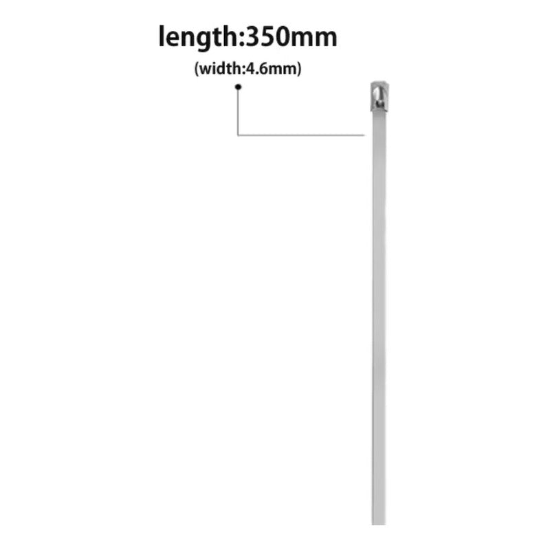 X5 Amarras Metalica Acero 304 Abrazadera 4.6x350mm Bridas Plateado 52715