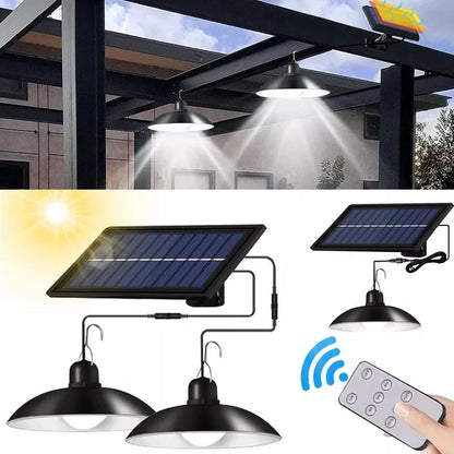 X2 Lámpara Led Solar, Plafón Colgante Luz Led Recarga Solar