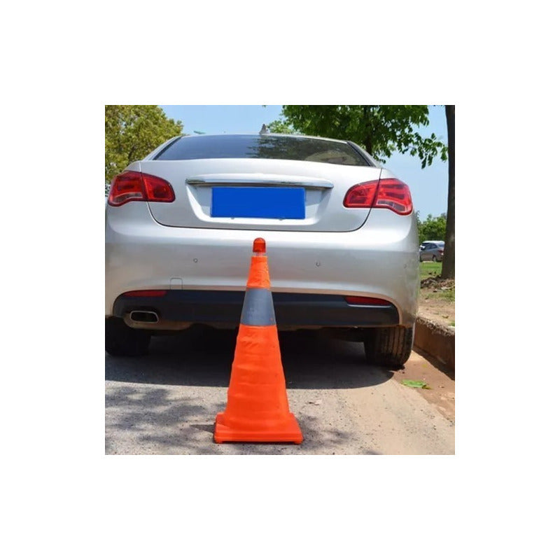 X2 Cono De Emergencia Retractil Reflectante Con Luz Led 50cm