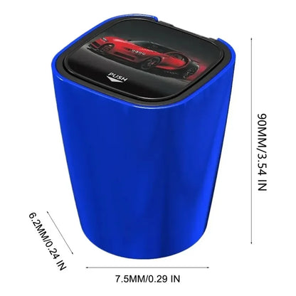 Cenicero Con Luz Led Y Tapa Abre Fácil Monedero Auto Casa Azul Yd-001