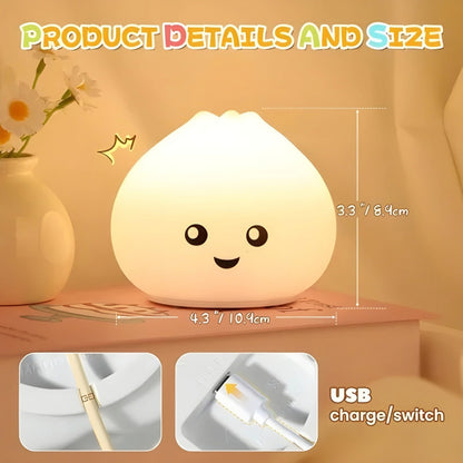 Lámpara Recargable Thek Silicona Led 7 Colores Táctil Espanta Cucos Usb Blanco