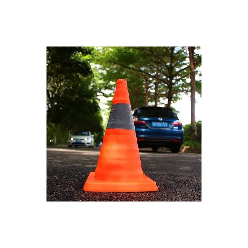 X2 Cono De Emergencia Retractil Reflectante Con Luz Led 50cm