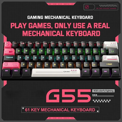 Teclado Mecanico Onikuma G55 Rgb Gaming Negro Inglés Us