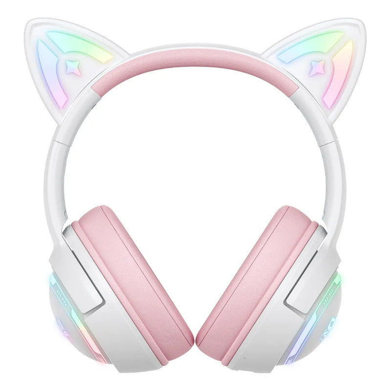 Audifono Gamer Onikuma Cat Gt838 3modos Bluetooth Usb C Gato Blanco Rosa Gt838
