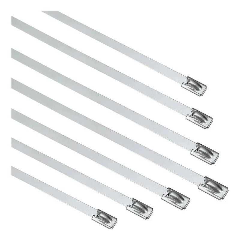 X7 Amarras Metalica Acero 304 Abrazadera 4.6x250mm Bridas Plateado 52713