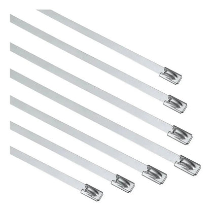 X7 Amarras Metalica Acero 304 Abrazadera 4.6x250mm Bridas Plateado 52713