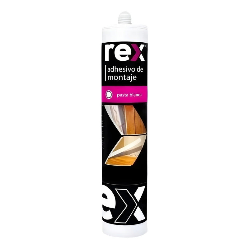 X3 Adhesivo Montaje Rex Blanco Cartucho 300ml C/u