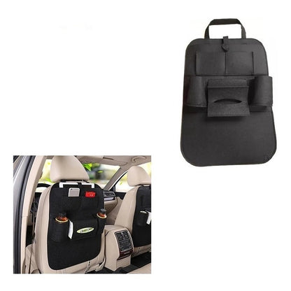 Organizador Para Respaldo Asiento Trasero Auto Multifunción Negro Eco Cuero 14222