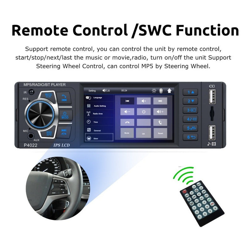 Radio Auto 1 Din Con Pantalla 4.1 + Cámara De Retroceso /r&c