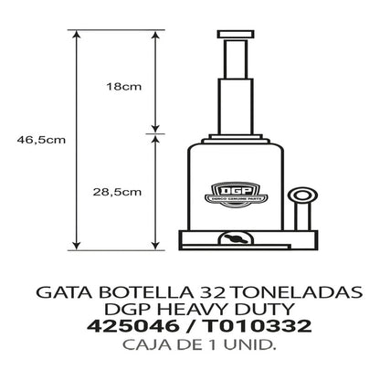 Gata Hidráulica Dgp Tipo Botella 32 Tonelada Certificada R&c