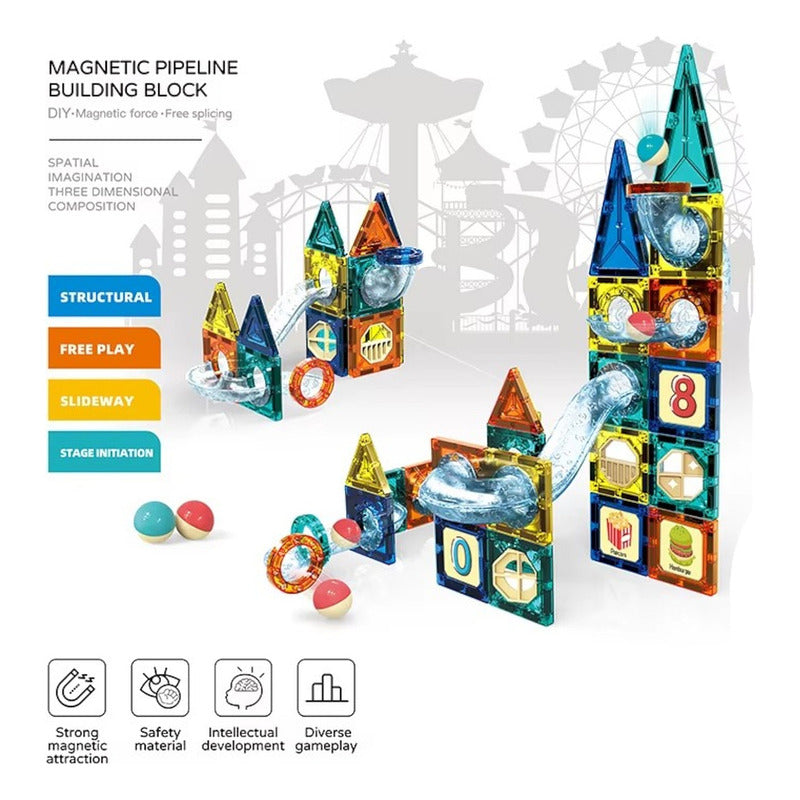 Set Bloques Magnético 97pcs Juguete Didáctico Niñ@ Construir