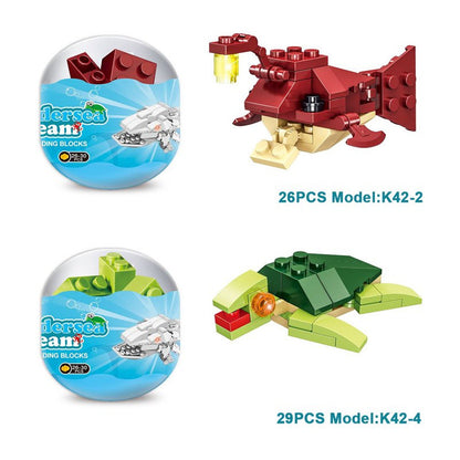 Set 6 Huevos Sorpresa Animales De Mini Bloques Construcción