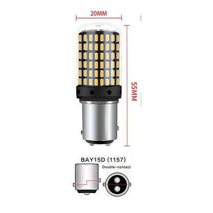 Ampolleta 144 Led Intermitente 1/2 Contacto Luz Viraje Ambar