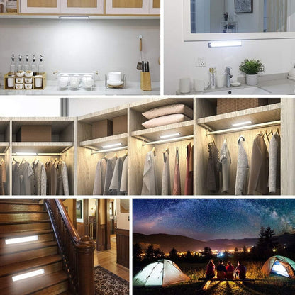 Luz Led Con Sensor Movimiento Recargable Closet Baño Cocina Estructura Gris