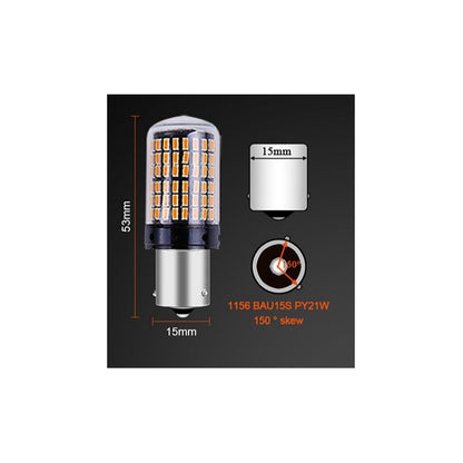 X2 Ampolleta 144 Led Intermitente Py21 Pata En V 12v Ámbar