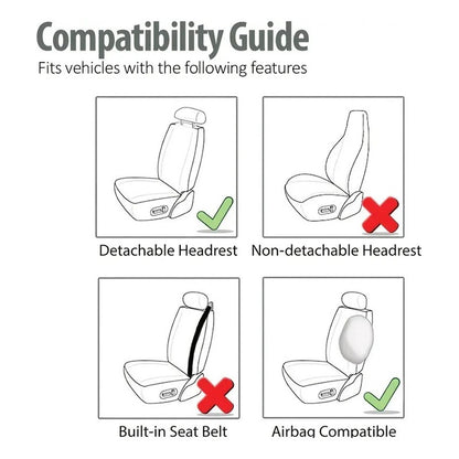 Set Fundas Cubre Asiento Negro Diseño Costura 9pcs R&c