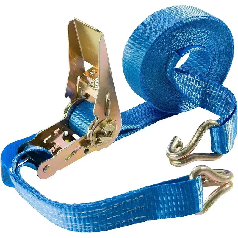Eslinga De Amarre Con Tensor 25mm X 4.6mt Eslinga Ratchet Azul H72-46