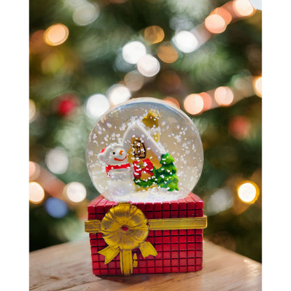 X6 Esferas De Cristal De Navidad Bola D Nieve Cn Luz Led 9cm