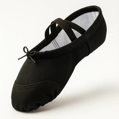 Zapatillas Media Punta Ballet Niña Lona Gamuza Yoga Danza