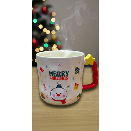 Taza De Navidad Con Agarre Árbol De Navidad 380ml Mug Lindo