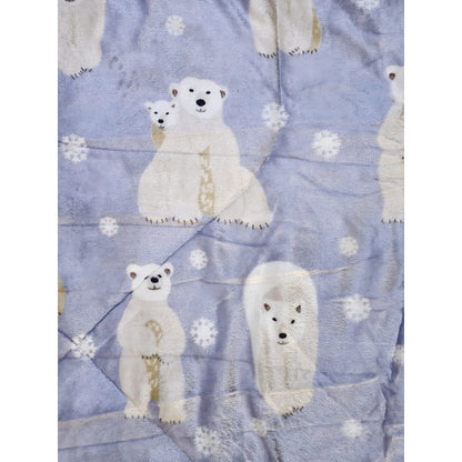 Plumón Cobertor Cubrecama Plush Chiporro Funda 2p Diseños Celeste Mod7 Ositos