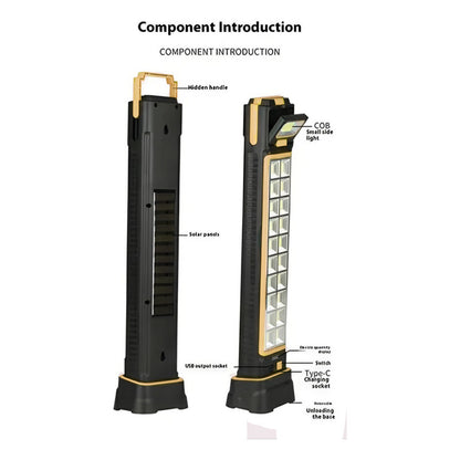 Lámpara De Emergencia Luz Led Recarga Solar /usb +base 48led