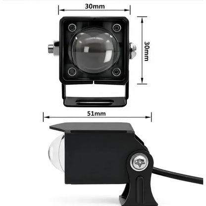 Mini Neblinero Led Bicolor Con Lupa Foco Para Auto Y Moto Blanco/amarillo 13206