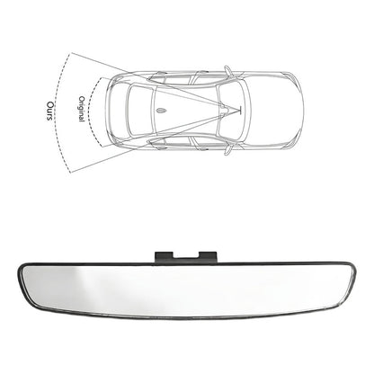 Espejo Retrovisor Visión Panorámica 43cm Curvo Adaptable Ryc