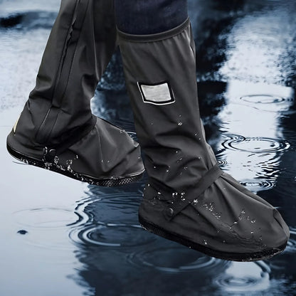 Bota Protector Silicon Impermeable Cubre Zapato Tenis Lluvia Negro Polainas Altas 2xl 46-47 (34.5cm)