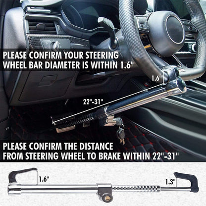 Traba Volante Y Pedal Antirrobo + Llave Cq-legend 2003 Metal