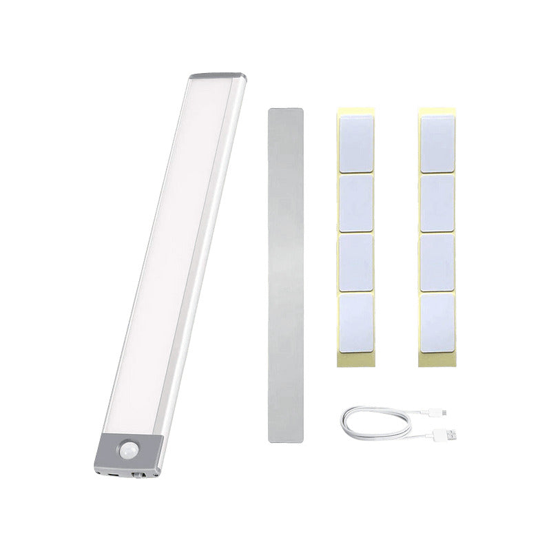 Luz Led Con Sensor Movimiento Recargable Closet Baño Cocina Estructura Gris