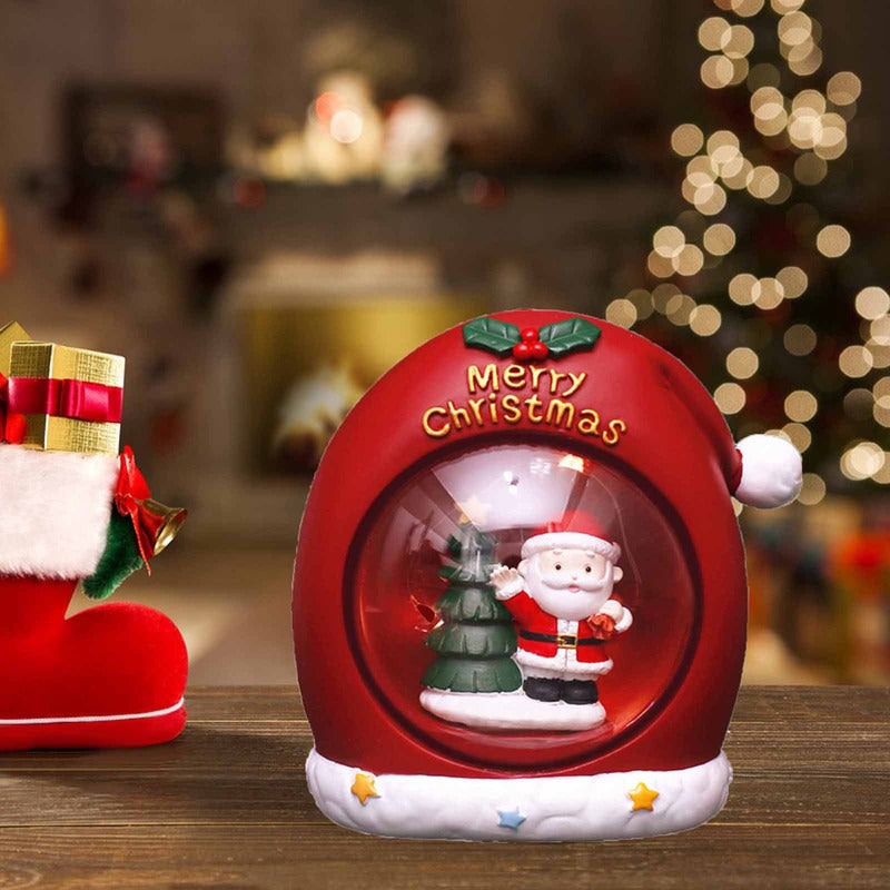 Esfera Navideña De Gorro Pascuero Con Luz Lámpara Navidad