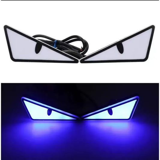 X2 Luz Led Moto Auto- Alas Ojos Devil Luz Patente Decoracio Positivo Negativo Ojos Devil 184502 Azul