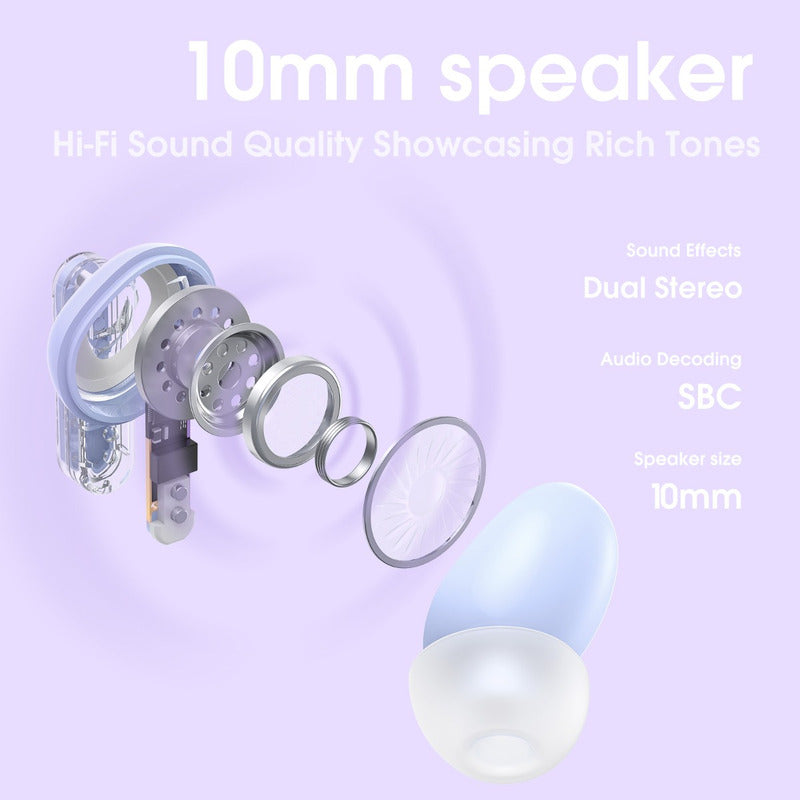 Auriculares Bluetooth Onikuma T5 Tws Reducción D Ruido Purpl T5 Purple